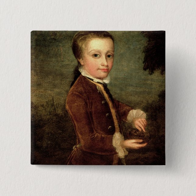 Portrait of Wolfgang Amadeus Mozart  aged Button (Front)