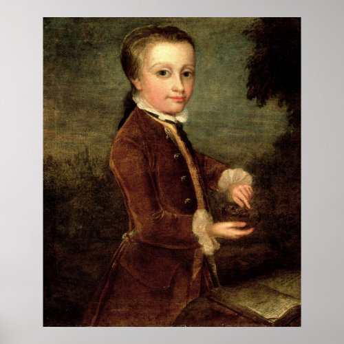 Portrait of Wolfgang Amadeus Mozart  aged Poster