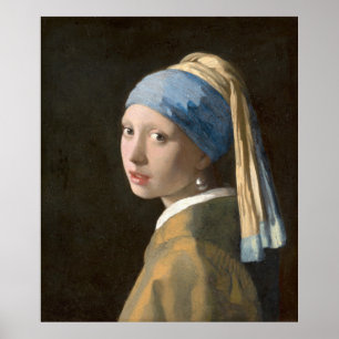 Portrait of Woman - 1665 Girl with a Pearl Earring Poster
