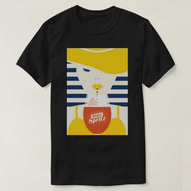 portrait of woman and aperol spritz    T-Shirt (Design Front)