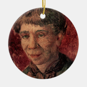 Portrait of Woman Madame Tanguy, Vincent van Gogh Ceramic Ornament
