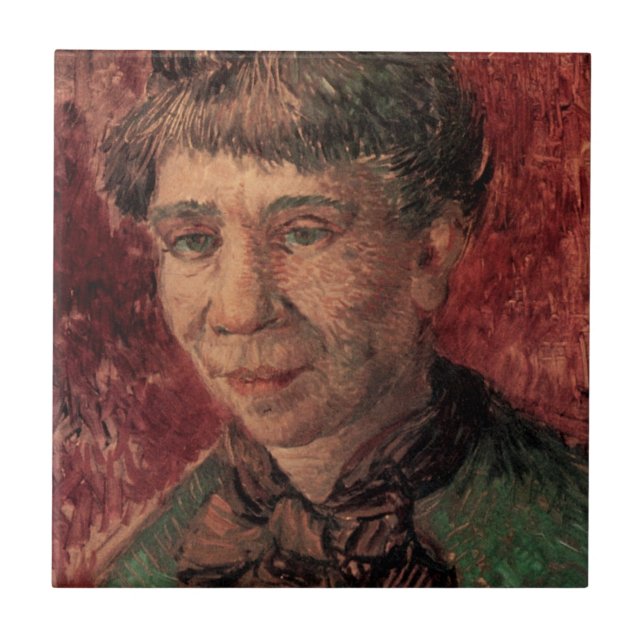 Portrait of Woman Madame Tanguy, Vincent van Gogh Ceramic Tile (Front)