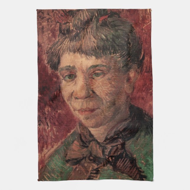 Portrait of Woman Madame Tanguy, Vincent van Gogh Kitchen Towel (Vertical)