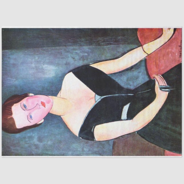 Portrait of Woman, Modigliani Tissue Paper (Front)