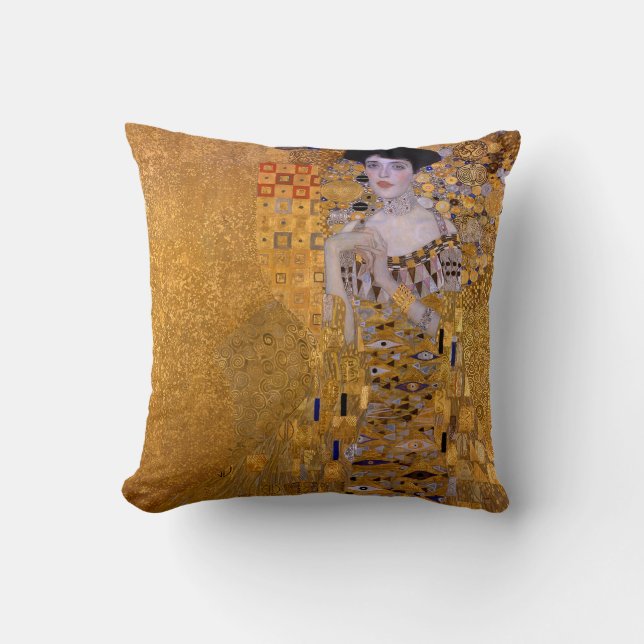 Portrait of Woman painting by Gustav Klimt  Throw Pillow (Front)