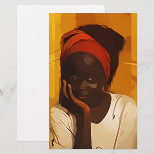 Portrait of young african girl (Front/Back)