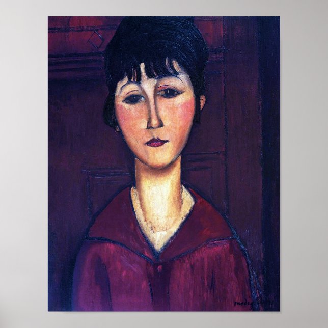 Portrait of Young Woman, Modigliani Poster (Front)