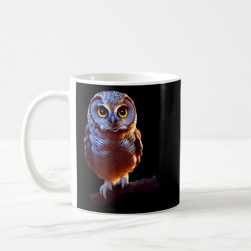 Portrait Owl Bird Colorful Autumn Leaves At Sunset Coffee Mug