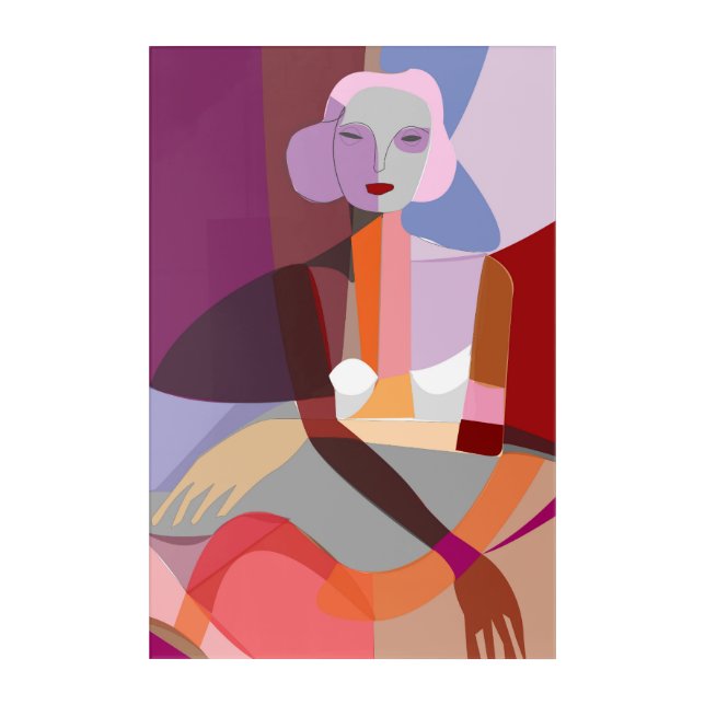 Portrait Painting Acrylic Print (Front)