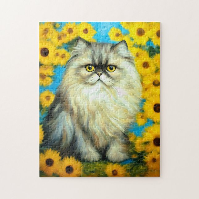 Portrait Petals Persian Cat Jigsaw Puzzle (Vertical)