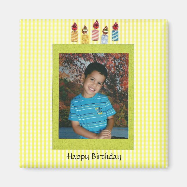 Portrait Photo Birthday Template Magnet (Front)