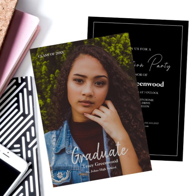 Portrait photo Graduation Party Invitation (Creator Uploaded)