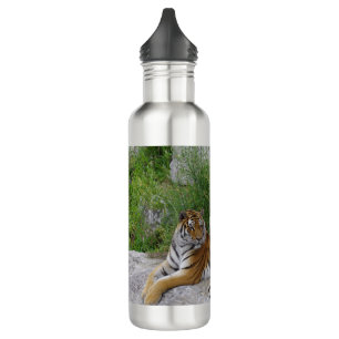 Portrait photo of a Siberian tiger Stainless Steel Water Bottle