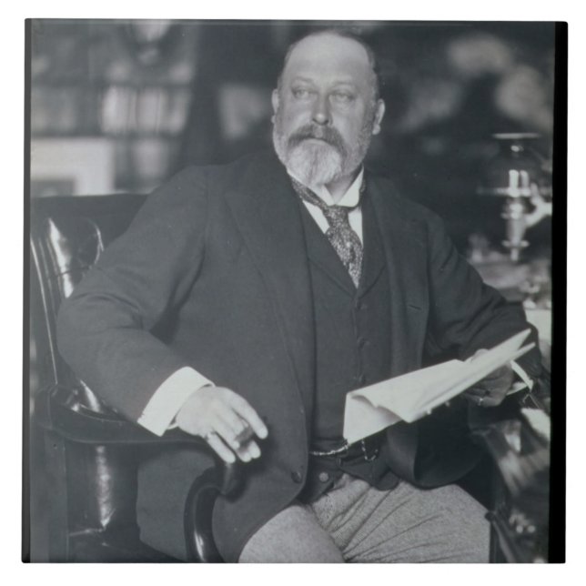 Portrait photograph of Edward VII (1841-1910) (b/w Tile (Front)