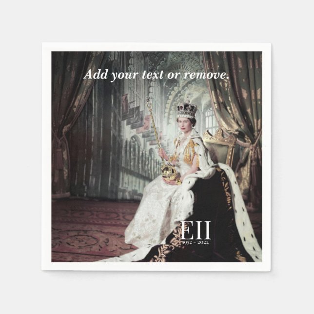 Portrait photograph of Queen Elizabeth 2, Napkins (Front)