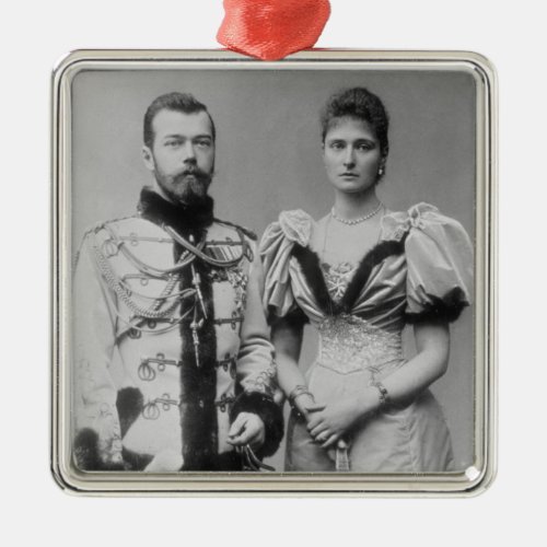 Portrait photograph of Tsar Nicholas II 1868_1918 Metal Ornament