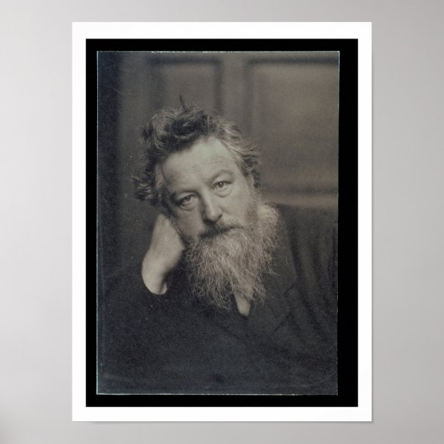 Portrait photograph of William Morris (1834-96) by Poster (Front)