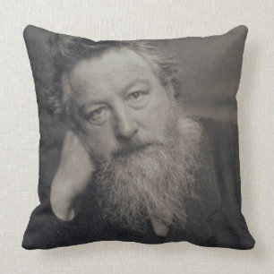 Portrait photograph of William Morris (1834-96) by Throw Pillow