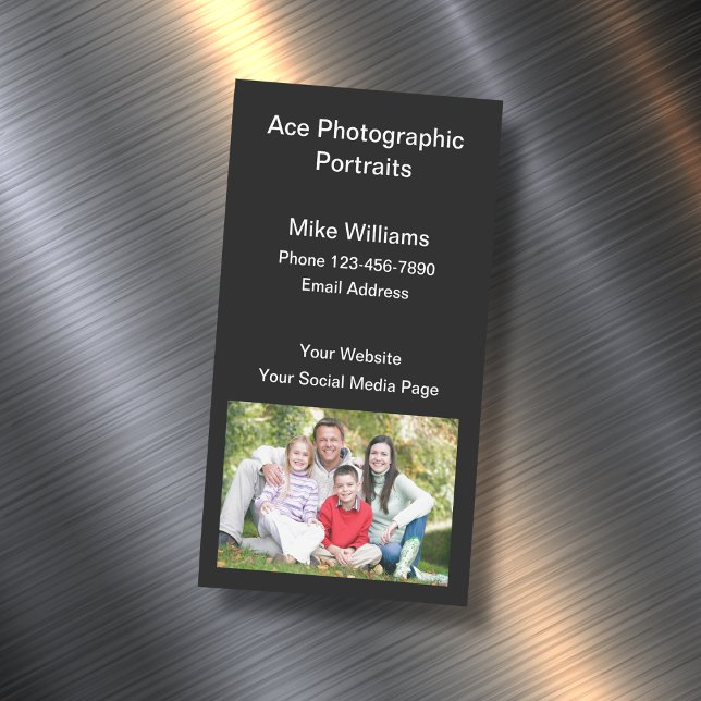 Portrait Photographer Vertical Business Card Magnet (Creator Uploaded)