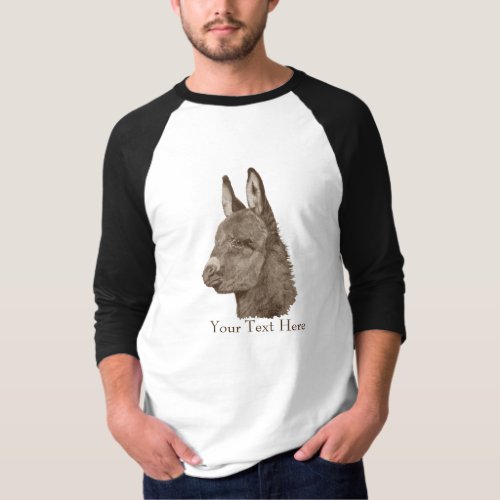 portrait picture of cute donkey T_Shirt