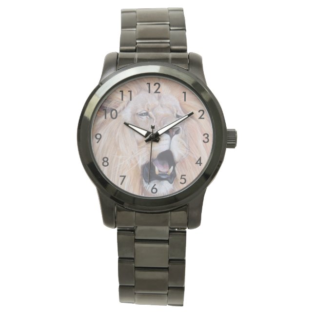 portrait picture of lion roaring big cat wildlife watch (Front)