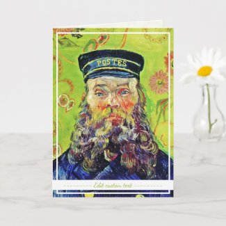 Portrait Postman Joseph Roulin Vincent van Gogh Card