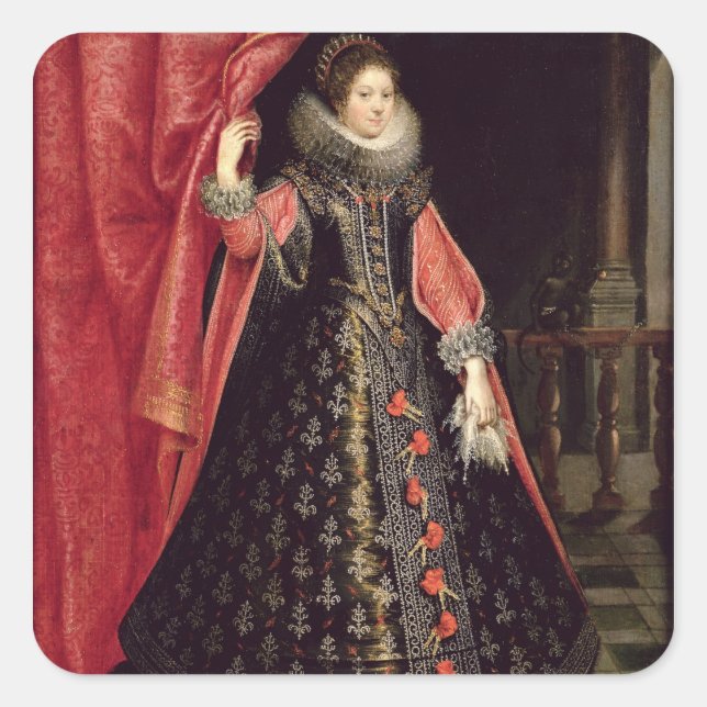 Portrait presumed to be Henrietta Maria of Square Sticker (Front)