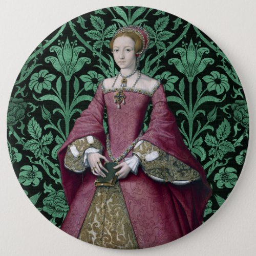 Portrait Princess Elizabeth Tudor Queen  Button