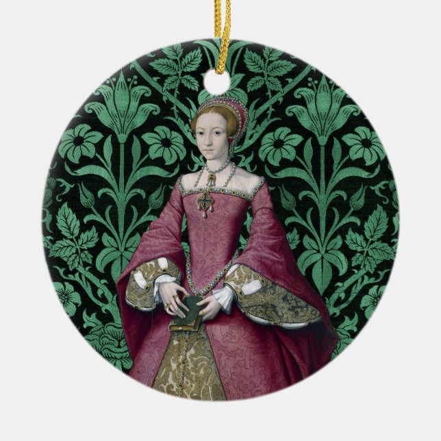 Portrait Princess Elizabeth Tudor, Queen  Ceramic Ornament (Front)