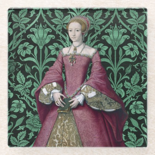 Portrait Princess Elizabeth Tudor Queen  Glass Coaster