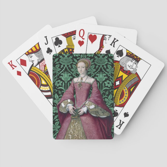 Portrait Princess Elizabeth Tudor, Queen  Poker Cards (Back)