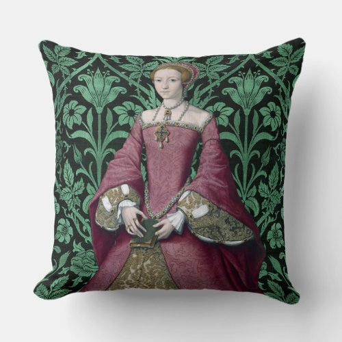 Portrait Princess Elizabeth Tudor Queen  Throw Pillow