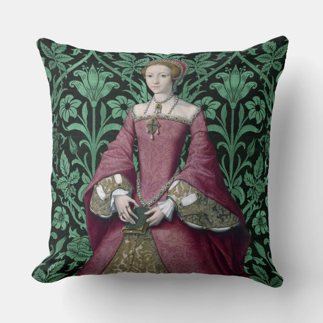 Portrait Princess Elizabeth Tudor, Queen  Throw Pillow (Front)