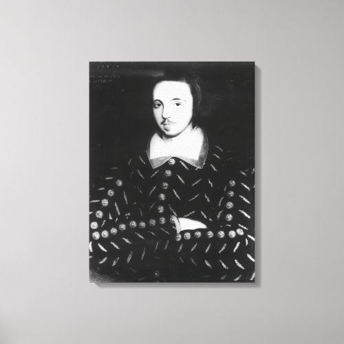 Portrait said to be Christopher Marlowe Canvas Print