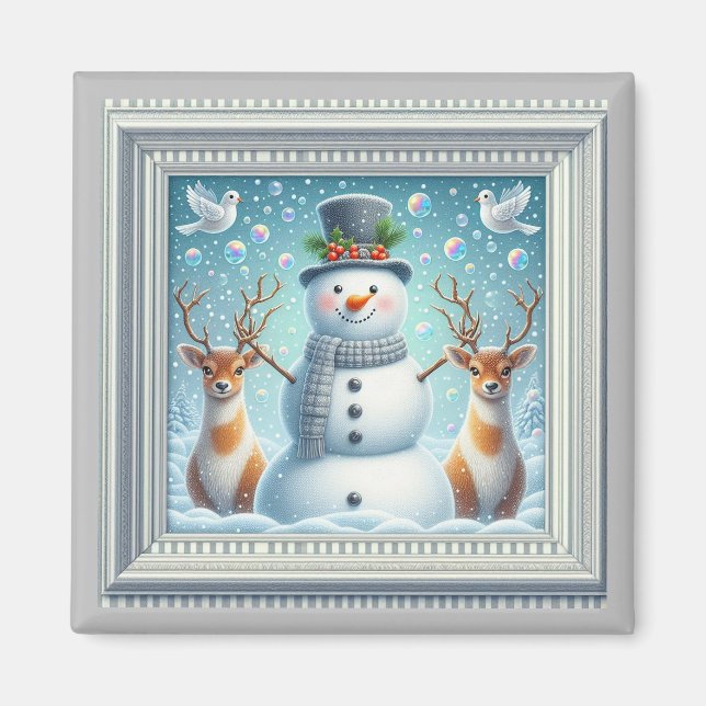 Portrait Snowman Magnet (Front)