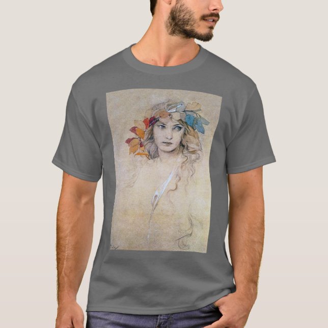 Portrait (Study), Alphonse Mucha T-Shirt (Front)