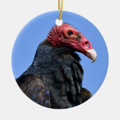 Portrait Turkey vulture Ceramic Ornament