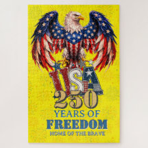 Portrait USA Eagle 250 Year Freedom Pattern Puzzle