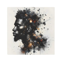 Portrait: Watercolor and Ink Splash Art