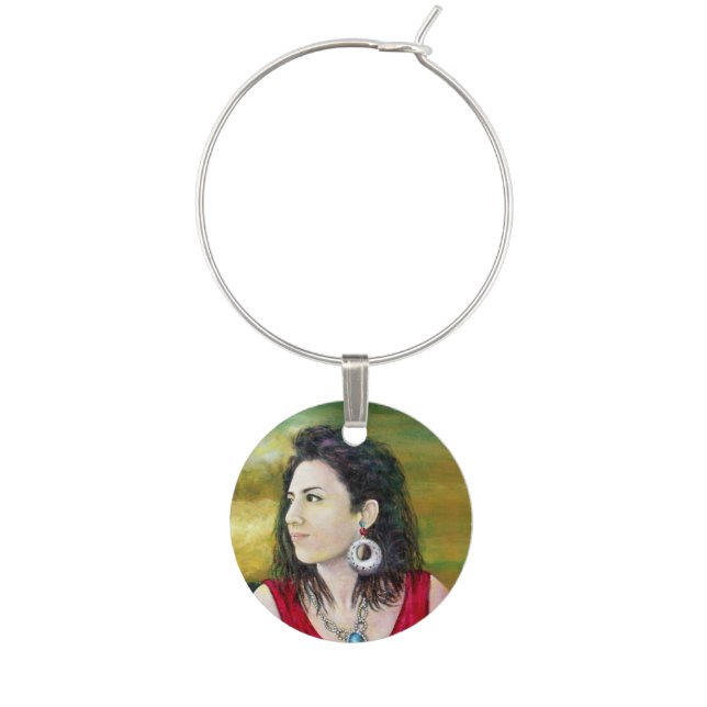 portrait wine glass charm (Front)