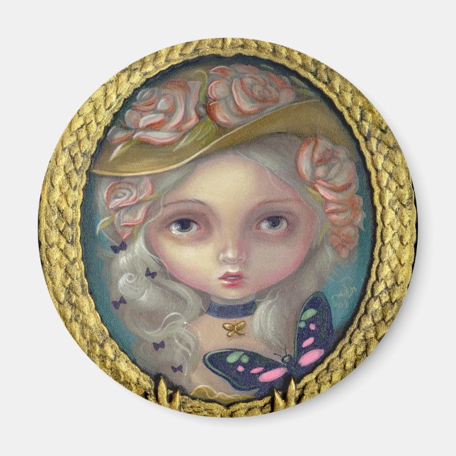 "Portrait with a Flowered Hat" Magnet (Front)