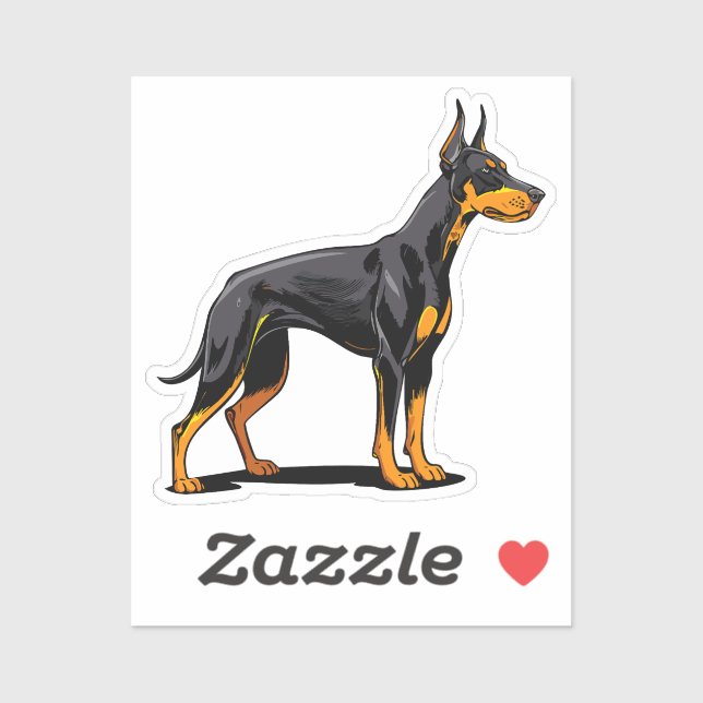 Portraits of a head Doberman dog front view Sticker (Sheet)