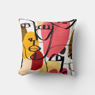 Portraits of a woman in modern abstract style. Han Throw Pillow
