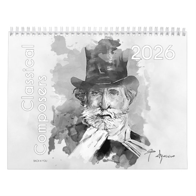 Portraits of Classical Composers, 2026 Calendar (Cover)