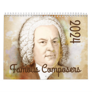 Portraits of Composers in Watercolor Style, 2024  Calendar