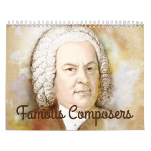 Portraits of Composers in Watercolor Style Calendar