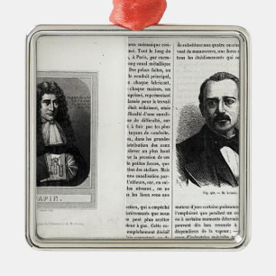 Portraits of Denis Papin  and Etienne Lenoir Metal Ornament
