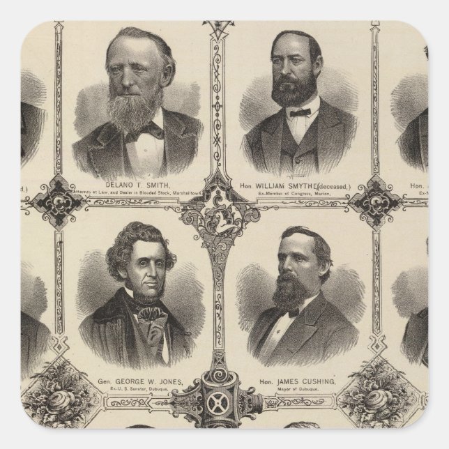 Portraits of EG Potter, Delano T Smith Square Sticker (Front)