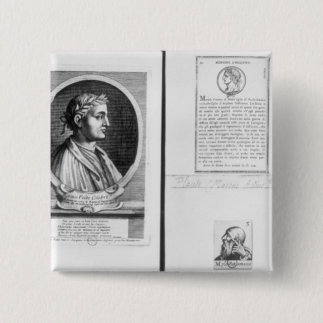 Portraits of Horace  Scipio Aemilianus Pinback Button (Front)