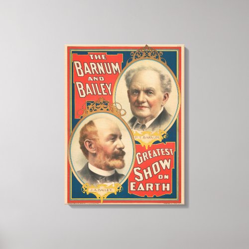 Portraits Of PT Barnum And JA Bailey Canvas Print